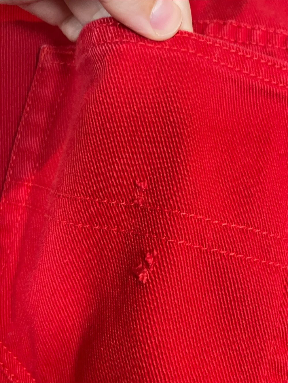 Y2K Tommy Hilfiger Size 8 Red Straight Leg Mid Rise 100% Cotton Jeans